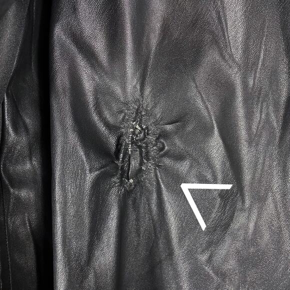 Toccin Faux‎ Leather Wrap Skirt Midi Black Waist Strap Tie Sz S - Picture 8 of 12